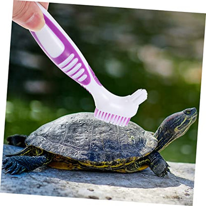 MERRYHAPY 2pcs Turtle Shell Cleaning Brush for Turtle Shells Aquatic Tortoises Safe Multi-Functional Brush Water Bowl Cleaning - color: Purple