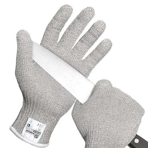 Schwer SlicePro ANSI A9 Cut Resistant Gloves, Food Grade, PR1501-G, XL | Non PFAS, No Glass Fiber, for Kitchen Food Prep, Mandolin Slicing, Meat Cutting, Oyster Shucking, Fish Fillet Processing - color: Grey-a9, size: X-Large
