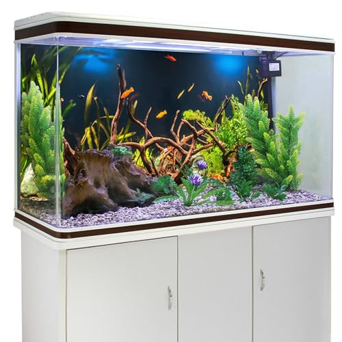 YongFoto Fish Tank Background 30x12 inch Aquarium Background River Bed Waterweeds Moss Lake Aquatic Plant Undersea Tree Branch Backdrop Reptile Habitat Terrarium Background - color: Green-4, size: 30x12in/75x30cm
