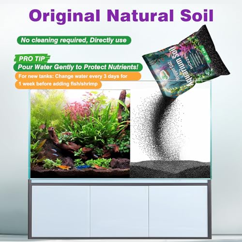 Upgraded Aquarium Soil Water Grass Mud, Ideal for Fish Tank Aquascaping Aquarium Substrate Soil for Plants and Shrimps, No Need to Wash (4.4 Pounds) - size: 4.4 Pounds