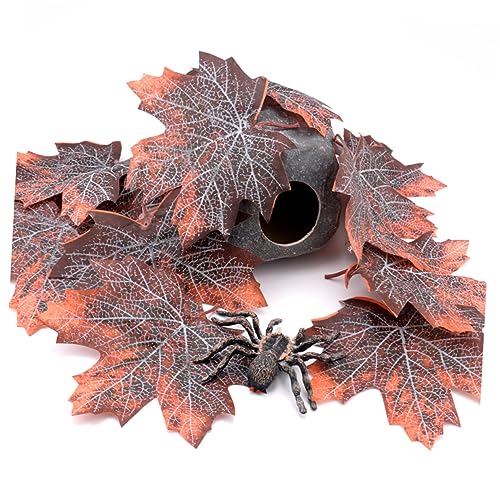 VOSAREA Snakes Cage Decor Reptile Tank Decor Pet Supplies Reusable Maple Leaf Litter