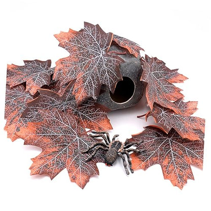 VOSAREA Snakes Cage Decor Reptile Tank Decor Pet Supplies Reusable Maple Leaf Litter