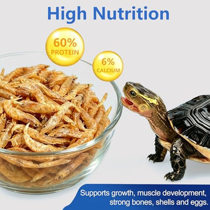 Amzey 0.5oz Sun Dried Baby Shrimp for Turtles - 100% Natural Dried Red Shrimp Fish Food, High Protein Gammarus, Food for All Aquatic Fish, Turtles, Frog, and Newts