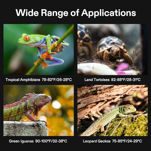 VIVOSUN Reptile Heating Pad 6x8 Inch with Thermostat Combo | Under Tank Terrarium Heating Mat for Turtles, Lizards, Frogs, and Other Reptiles - size: 6X8 Inch with Thermostat