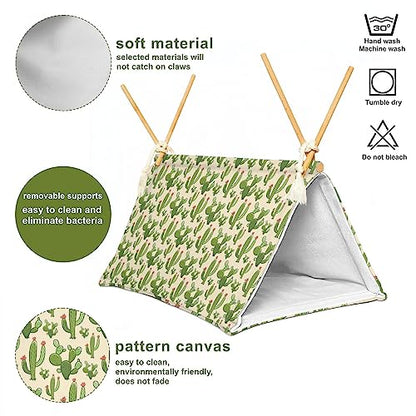 Bearded Dragon Reptile Sleeping Bed Tent Hide Tank Decor Accessories Habitat Shelter for Lizard Bearded Dragon Leopard Gecko (Cactus 1)