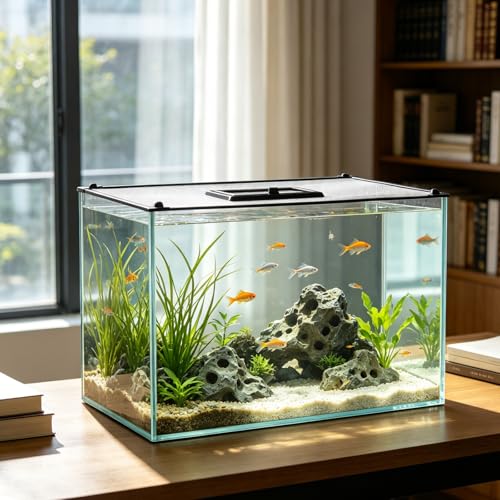 Fish Tank Lid Magnetic - Aquarium Tank Hood Top Cover - Aquarium Screen for Fish Covering - Terrarium Lid Easy Install 50x35cm/20 x14 - size: 50.00X35.00X0.50CM