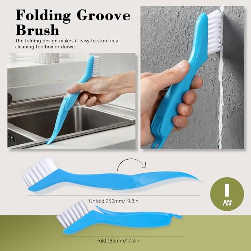15Pcs Crevice Cleaning Brush Set Hard Bristle Scrub Brushes Tools Groove Gap Cleaning Brush for Housekeeping Bathroom Corners Window Track Kitchen Toilet Cup Faucet