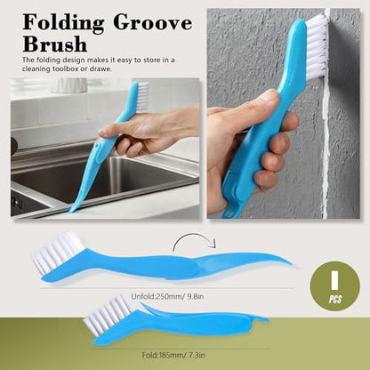15Pcs Crevice Cleaning Brush Set Hard Bristle Scrub Brushes Tools Groove Gap Cleaning Brush for Housekeeping Bathroom Corners Window Track Kitchen Toilet Cup Faucet
