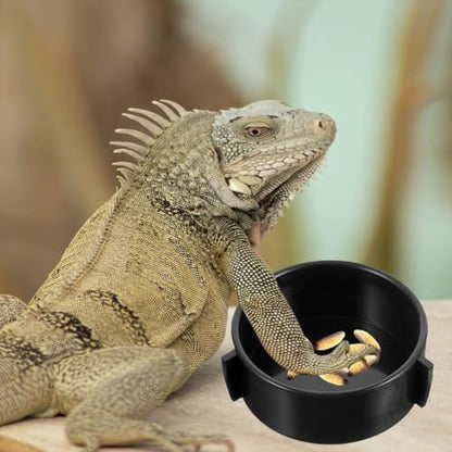 4Pcs Ceramic Reptile Food Bowls and Water Dishes Multi-Function Worm Dish for Lizards Bearded Dragons Terrarium Feeding Accessories