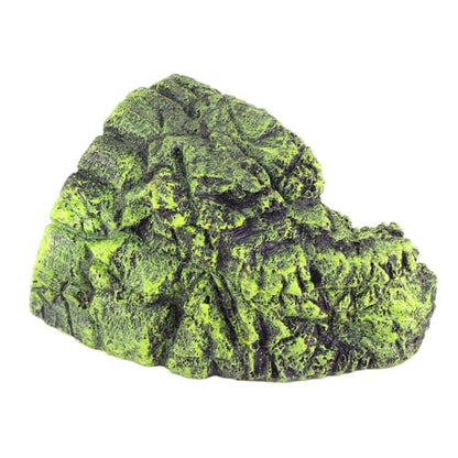 Reptile Hide Cave, Secure Enclosed Basking Shelter for Terrarium Aquarium Resin Rock Look Large 1 Pack
