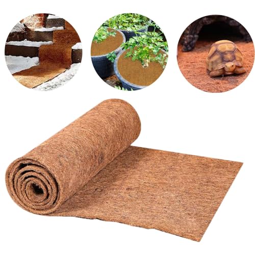 Natural Coco Coir Fiber Liner Roll, co-conut Fiber Pad Sheet, Hanging Basket Coco Liners, Coco Fiber Mat Reptile, Coco Fiber Replacement Liner for p-lanters Window Box Flower Basket Garden Decoration - size: 100x30 cm