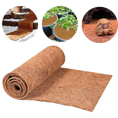 Natural Coco Coir Fiber Liner Roll, co-conut Fiber Pad Sheet, Hanging Basket Coco Liners, Coco Fiber Mat Reptile, Coco Fiber Replacement Liner for p-lanters Window Box Flower Basket Garden Decoration - size: 100x30 cm