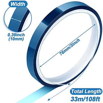selizo Heat Tape for Heat Press Sublimation, 6 Packs Heat Transfer Tape Heat Resistant High Temperature Adhesive Tape for Dye Sublimation, HTV Craft - color: Blue
