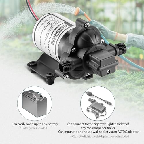 RV Pump, 12V Self-priming RV Water Pressure Pump 4.0GPM 45PSI with Pressure Switch, for RV Marine Camping Yacht Garden, 12Volt DC Fresh Water Pumps RV Water Pump 2088-554-144 Replacement - color: White02