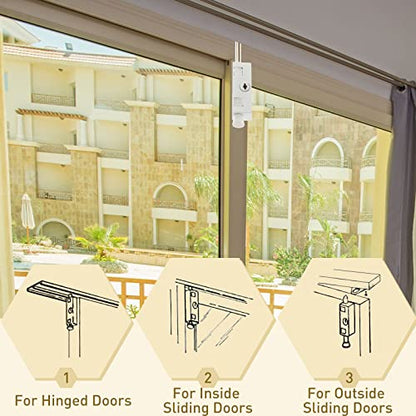 2 Pieces Sliding Door Lock Rectangle Patio Door Lock Keyed for Glass Hinged Security Bar Steel Bolt Zinc Alloy Iron Portable to Prevent Sliding