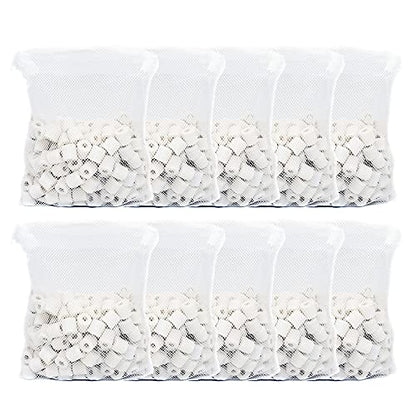 Aquarium Premier Bulk Bio Ceramic Rings Filter Media, 10 lbs | Fresh Water, Sea Water Fish Tank Canister Filter, Koi Fish Pond Reef Filter - size: 10 lbs