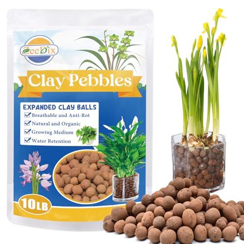 10LBS Expanded Clay Pebbles for Plants 4mm-16mm Clay Balls Organic Hydroton Leca Balls for Indoor Plants Hydroponic Gardening Orchids Drainage Decoration Aquaponics Succulents - size: 10LB