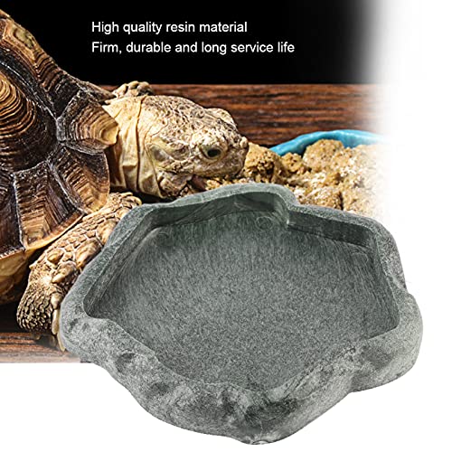 Yosoo Health Gear Reptile Feeder, ABS Resin Reptile Food Dish Feeder Bowl, Amphibian Decor, Pet Food Tray Feeding Dish for Tortoise, Gecko, Snake, Lizard ()