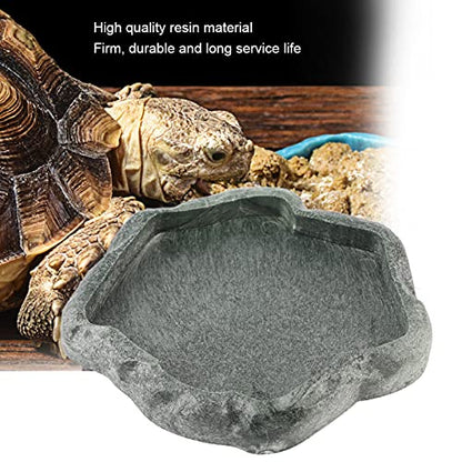 Yosoo Health Gear Reptile Feeder, ABS Resin Reptile Food Dish Feeder Bowl, Amphibian Decor, Pet Food Tray Feeding Dish for Tortoise, Gecko, Snake, Lizard ()