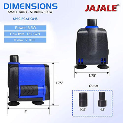 130 GPH Submersible Water Pump - Adjustable Quite Aquariums, Fountains, Hydroponics, and Pond Pump, 2.9 ft Lift, 6.5W - color: Blue; 1 Pack, size: 130 GPH