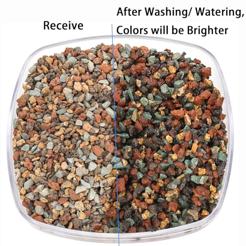 TOPZEA 12lb Mix Lava Rocks Pebbles for Plant, Potting Soil Decorative Landscaping Gritty Pumice, Volcanic Stone Gravel for Bonsai Succulent Cactus, Vase Filler, Fairy Gardening, Top Dressing