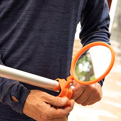 Inspection Mirror for Extension Poles | SEE MORE FROM THE GROUND • DESIGNED FOR EXTENSION POLES • LARGE ADJUSTABLE VIEWING MIRROR • INSPECT-DISCOVER-MONITOR-VERIFY