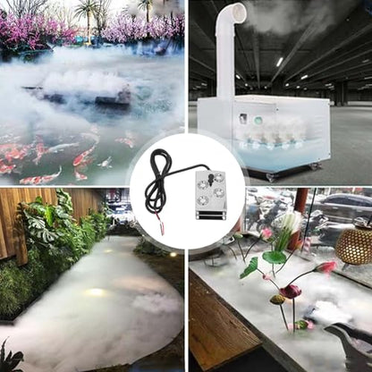 Eujgoov 4-Head Ultrasonic Mist Maker Fog Humidifier 45-48V for Pond Greenhouse Humidity Control System