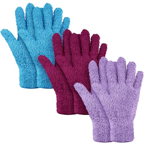 Patelai 3 Pairs Microfiber Dusting Gloves for Plants Leaf, Small | Black, Brown, Dark Brown,Plant Cleaning Gloves, Reusable Washable Gloves,House Furniture Blinds Dusting - color: Black, Brown, Dark Brown, size: Small