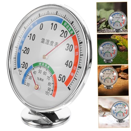 Happyyami Reptile Temperature and Humidity Gauge Dual Display Hygrometer for Terrarium Easy to Read Color-Coded -Saving Design for All Reptiles and Cages