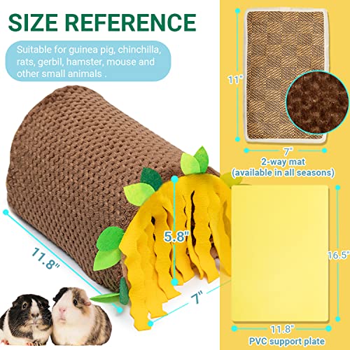 Guinea Pig Hideout, Fleece Tunnel House Small Pet Cage Accessories | Soft Play & Sleep Small Animal Hideout Tube, Cozy Bed Nest for Hamster Rat Chinchilla Hedgehog - color: Brown