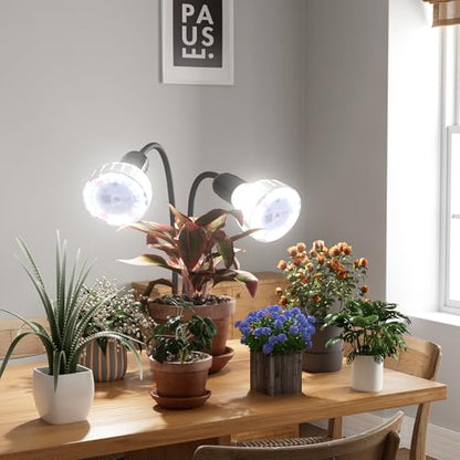 Grow Light,24W (160Watts Equiv) 5000K White Full Spectrum LED Growing Lamp Clip on Desk for Indoor Plants,Bulbs Replaceable & Non-dimmable (Black, 160W) - size: 160W