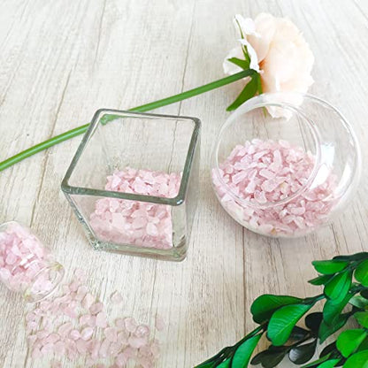 ZHIYUXI Rose Quartz Crystal Chips Fish Tank Gravel Vase Filler Stones Crushed Crystals Gemstone Polished Healing Crystals Natural Quartz Stone 0.44lbs - color: D# Rose Quartz, size: 0.44 Pound
