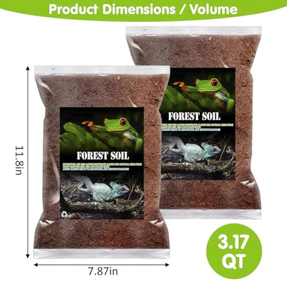 VCEPJH Reptile Soil Substrate Burrowing Tortoise Bedding for Habitat Bearded Dragon Enclosure Topsoil Terrarium Substrate for Snake Tarantula Gecko Lizard Spidey Frog Hermit Crab (3 L)