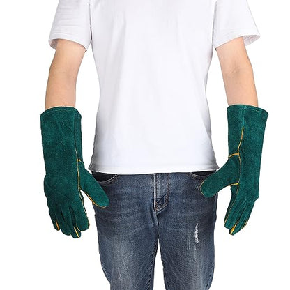 Animal Handling AntiBite Gloves for Dog Training Reptile Snake Handlers ScratchProof Bite Resistant Gloves with Reinforced Palm and Cotton Lining (S) - size: S