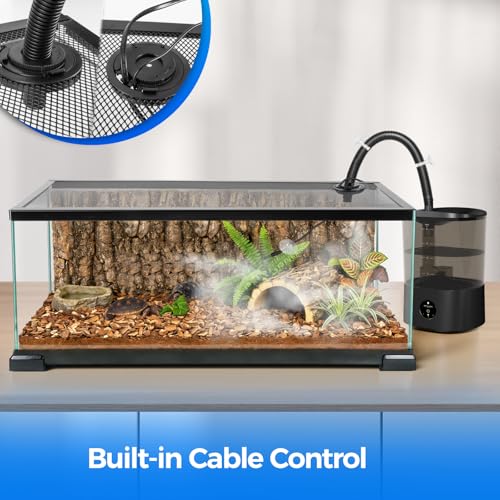 REPTI ZOO Terrarium Screen Cover with Cable Control for Reptile & Aquarium Tank, 30x12 inch Durable Steel Frame & Mesh Top for Reptile & Turtle & Fish Tank - size: 30x12 inch