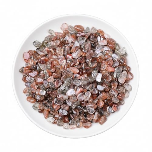 Erliway 7-9mm Black-Gold Super Seven Healing Crystal Chips for Crafts, 100g | Natural Crushed Crystal Stones Tumbled Chips for Vase Filler Aquarium Gravel, Meditation Chakra Balancing, Candle DIY Making - color: Black-gold Super Seven