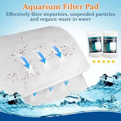 MAQIHAN Aquarium Filter Media Pad - White Filter Floss, 39.4 x 11.8 Inch | Filter Foam Roll, Fish Tank Filter Floss for Freshwater & Saltwater Aquariums, Ponds, Turtle Tanks, Polishing Pad Clear Water