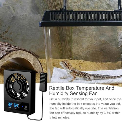 Fan for Reptile Enclosure Low Noise Efficient Vent Fan | Cooling Fan for Reptile Tank for Reptiles, Snakes, Rainforest Terrariums, Vivariums, Dragons, Lizards - size: B: (℃)