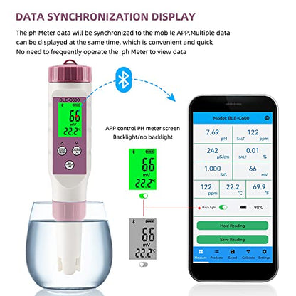 PH Meter 7-in-1 Tds Meter/Salinity Tester/pH Meter/EC Meter/Orp Meter/S.G Meter/Temp ph Tester Digital,PH Meter for Water 0.01pH Accuracy,Tds Meter with ATC. - size: 7-1