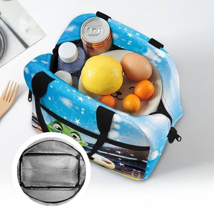 Kids Lunch Bag Dinosaur: Basketball Lunch Bag - Spacious Interior Fits Sandwich + Fruit- Ideal for Basketball Camp, School & Dinosaur Theme Day - color: Dinosaur Basketball