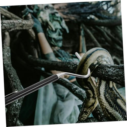 Stainless Steel Retractable Reptile Hook Professional Snake Catcher Tool for Safe Handling of Reptiles Lightweight and Portable for Snake Enthusiasts and Outdoor Adventures