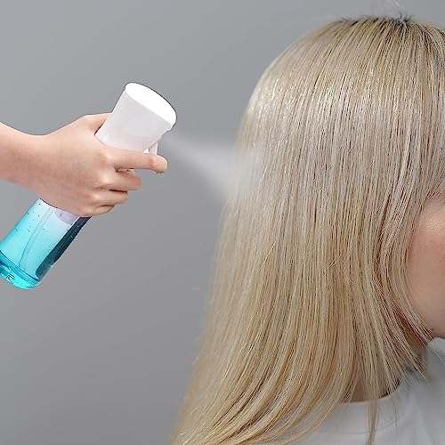 (2 Packs) Hair Spray Bottles, Continuous Water Mister Spray Bottle Empty for Hairstyling, Skin Care, Cleaning and Plant Spraying, 300ml/ 10 Oz (RED+BLUE) - color: Red,Skin