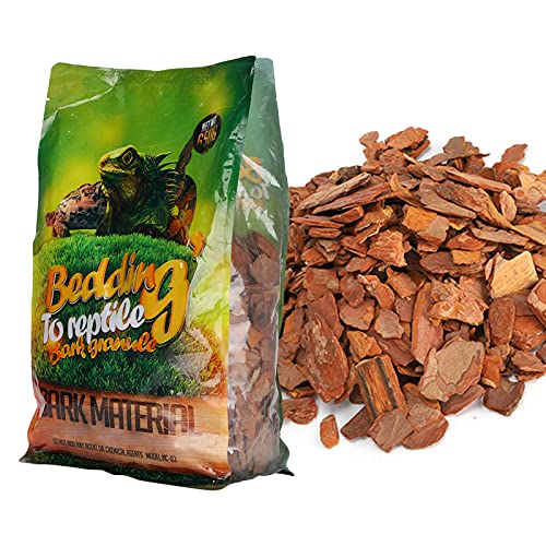 flexman 1Bag Reptile Bark Chips, 650g Forest Terrain Bark Fine Chips Bedding Brick for Lizards Tortoises Snakes Geckos Frogs (Brown) - size: small particles