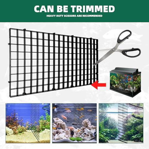 soujkooy 8Pcs Fish Tank Divider, Plastic Aquarium Egg Crate Grid | 5.9x11.8in/15X30cm, with 10 Sucker Clips and Bracket Ties, Plastic Grid Tray Egg Crate, Bottom Isolation