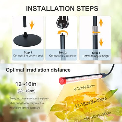 FECiDA 2026 3Head Table Top Grow Lights for Seed Starting, Indoor Plants, Bonsai, 27 Watt Power Draw, NO Need Adapter, 4/8/12/16/20H Timer, 16"-24" Height Adjustable - size: Desk-3Head-27W