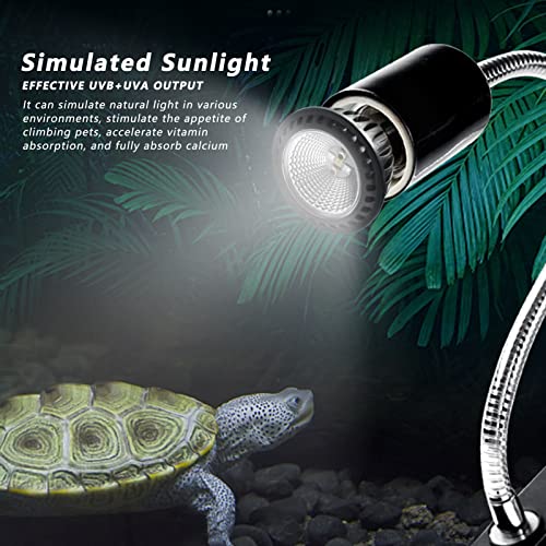 Sun Basking Lamp Bulb, Turtle Basking Light Bulb UVA UVB Concave and Convex Mirror Full Spectrum LED Reptile Heat Lamp Bulb Replacement (Black 10.0) - color: Black 10.0