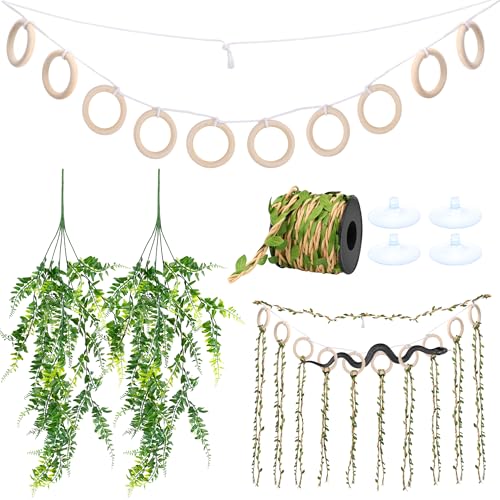 Snake Climbing Vines with Jungle Vines Kit for Reptiles | Snake Enclosure Accessories for Ball Pythons, Corn Snakes, Bearded Dragon, Chameleon, Lizard, Snake Enrichment Toys