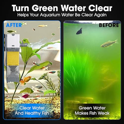 Aquarium Filter 10W for 10-40 Gallon, Internal System with Quiet 700L/h Pump, Submersible Aquarium Filter for Turtles, 10 Gallon Fish Tank Filter, Filtro para Pecera, Clean Water Setup
