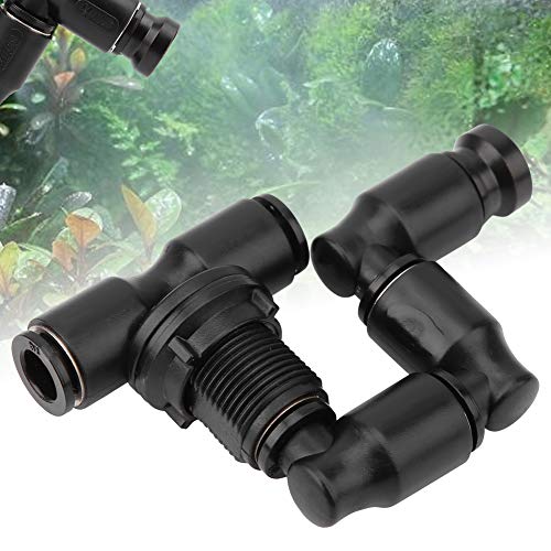 Gonetre Reptiles Mist Sprinkler, 360°Adjustable Reptile Nozzle, ine Mist Sprayer Nozzle, Reptiles Fogger Mist Sprinkler for Rainforest Pet Cooling System, Black
