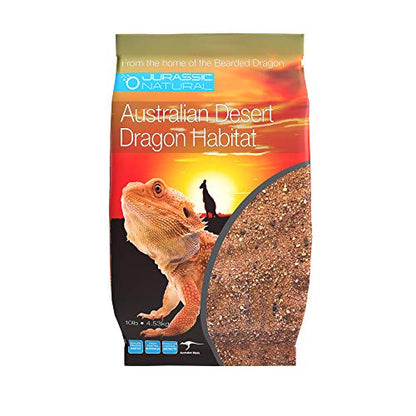 Jurassic Natural Australian Desert Dragon Habitat Substrate, Red, 10lb | For Bearded Dragons and Other Lizards - color: Red, size: 10lb